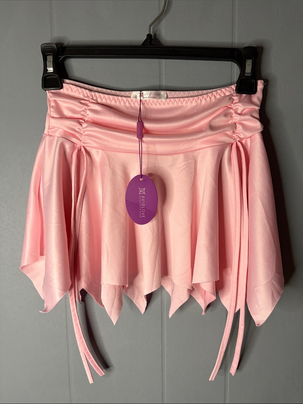 Avidlove Pink Asymmetrical Handkerchief Skirt